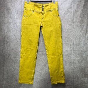 💛 SKA Studio Yellow Stretch Skinny Jeans | Size 12 | Embroidered Back Pockets
